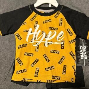 Hype Black and Yellow Short Sleeve Tee